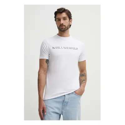 Karl Lagerfeld t-shirt fekete, férfi, nyomott mintás, 542221.755053