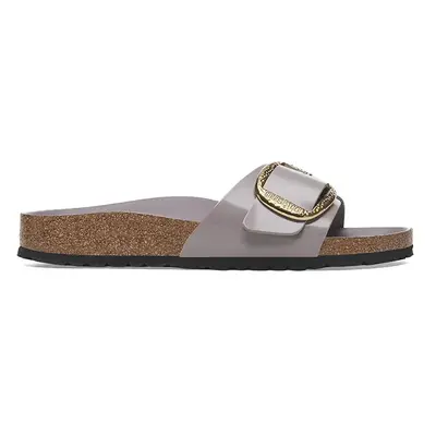 Birkenstock bőr papucs Madrid Hammered Big Buckle lila, női