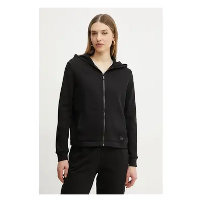 Armani Exchange felső fekete, női, sima, kapucnis, XW000088 AF10172