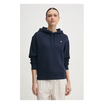 Tommy Hilfiger pamut melegítőfelső sötétkék, női, sima, kapucnis, WW0WW45979