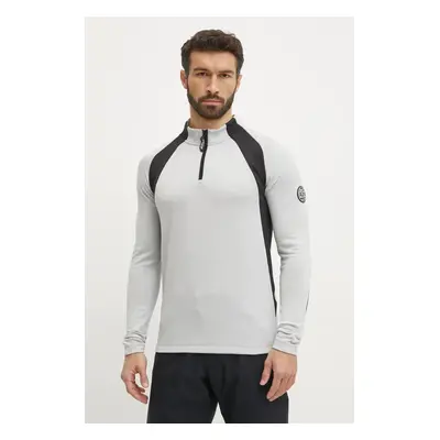 EA7 Emporio Armani sportos pulóver St. Moritz Powerstretch szürke, nyomott mintás, PJQXZ.6DPMA5