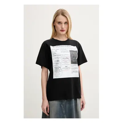 MM6 Maison Margiela pamut póló női, fekete, S52GC0337.S24312