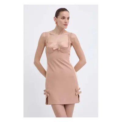 Elisabetta Franchi ruha bézs, mini, testhezálló, AB65042E2