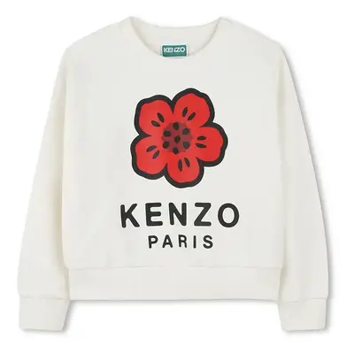 Kenzo Kids gyerek melegítőfelső pamutból fehér, nyomott mintás, K61047