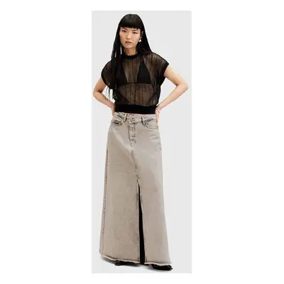 AllSaints pamut farmerszoknya NOIR MAXI SKIRT bézs, maxi, egyenes, W045RA