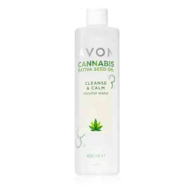 Avon Cannabis Sativa Oil Cleanse & Calm micellás sminklemosó víz nyugtató hatással 400 ml