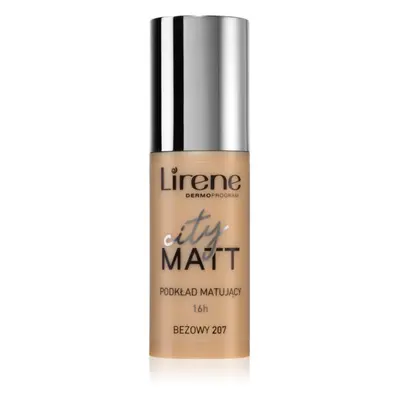 Lirene City Matt mattító folyékony alapozó kisimító hatással árnyalat 207 Beige 30 ml