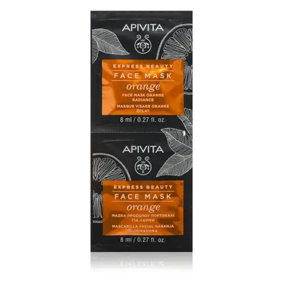 Apivita Express Beauty Radiance Face mask Orange élénkítő maszk az arcra 2x8 ml