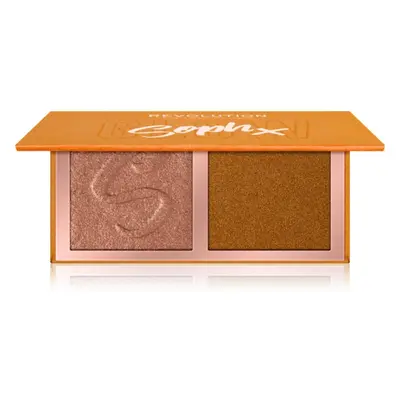 Makeup Revolution Soph X Face Duo highlight paletta árnyalat Honey Glaze 9 g