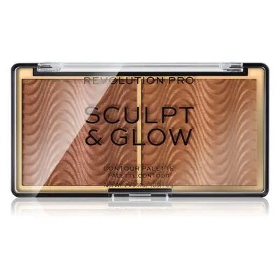 Revolution PRO Sculpt And Glow kontúrozó és élénkítő paletta árnyalat Medium-Deep 8 g