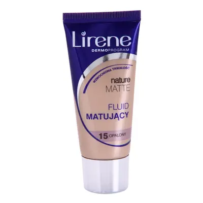 Lirene Nature Matte mattító folyékony alapozó a hosszan tartó hatásért árnyalat 15 Tanned 30 ml