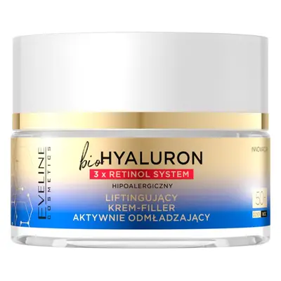 Eveline Cosmetics Bio Hyaluron 3x Retinol System nappali és éjszakai liftinges krém 50+ 50 ml