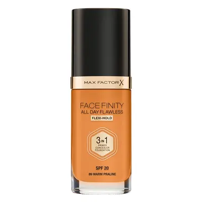 Max Factor Facefinity All Day Flawless tartós alapozó SPF 20 árnyalat 89 Warm Praline 30 ml