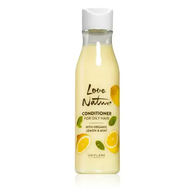 Oriflame Love Nature Organic Lemon & Mint könnyű kondicionáló zsíros hajra 250 ml