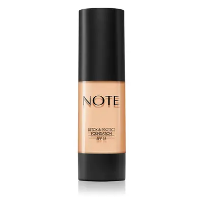 Note Cosmetique Detox & Protect mattító folyékony alapozó SPF 15 árnyalat 01 Beige 30 ml