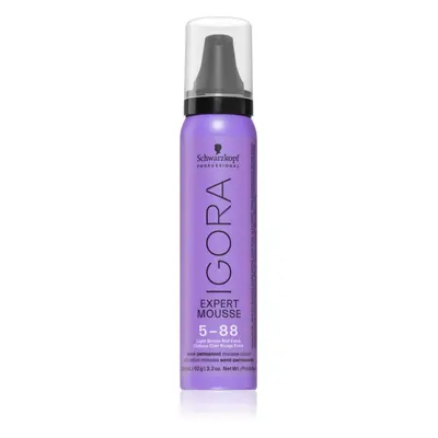 Schwarzkopf Professional IGORA Expert Mousse színező hab hajra árnyalat 5-88 Light Brown Red Ext