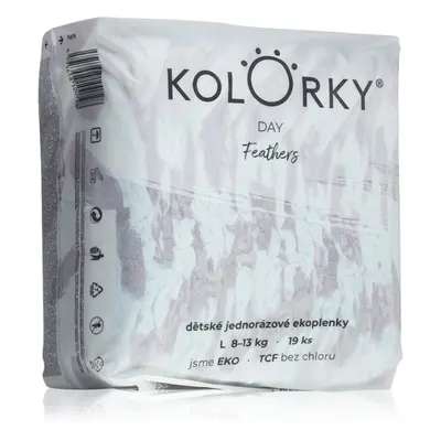 Kolorky Day Feathers eldobható ÖKO pelenkák L méret 8-13 Kg 19 db