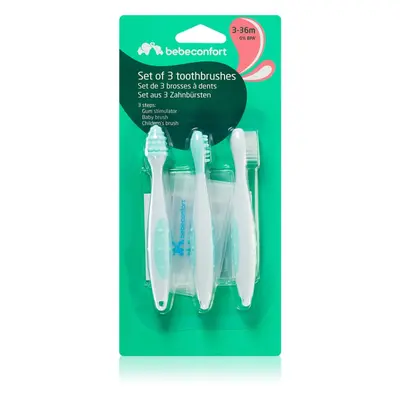 Bebeconfort Set of 3 Toothbrushes fogkefe gyermekeknek 3-36 m 3 db