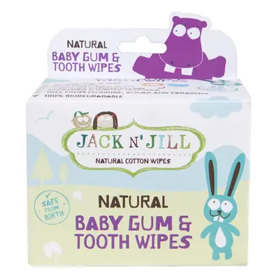 Jack N’ Jill Natural nedves törlőkendők a fogak és a fogíny védelmére 25 db