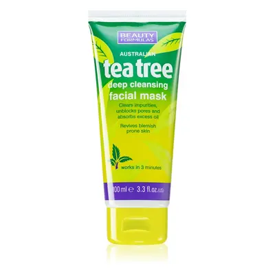 Beauty Formulas Tea Tree mélyen tisztító maszk 100 ml