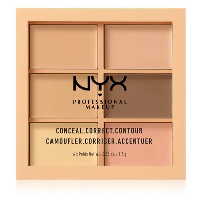 NYX Professional Makeup Conceal. Correct. Contour Korrektor és kontúrozó paletta árnyalat 01 Lig