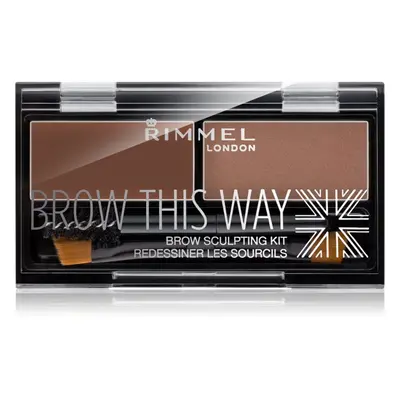 Rimmel Brow This Way paletta a szemöldök sminkeléséhez árnyalat 002 Medium Brown 1,3 g