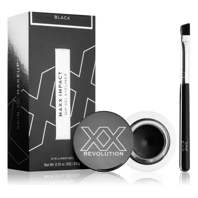 XX by Revolution MAXX IMPACT tartós zselés szemhéjtus ecsettel árnyalat Black 3 g