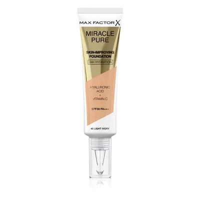 Max Factor Miracle Pure Skin tartós alapozó SPF 30 árnyalat 40 Light Ivory 30 ml