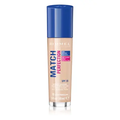 Rimmel Match Perfection folyékony make-up SPF 20 árnyalat 010 Ligh Porcelain 30 ml