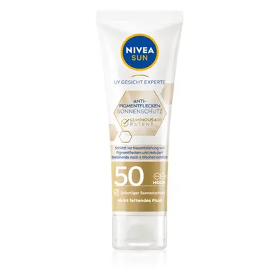 NIVEA SUN Luminous 630 napozó arckrém a pigment foltok ellen SPF 50+ 40 ml