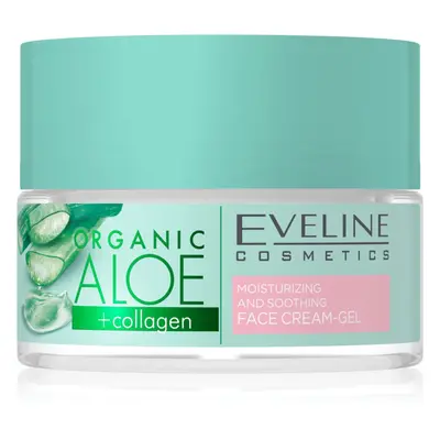 Eveline Cosmetics Organic Aloe+Collagen aktív intenzíven hidratáló géles krém nyugtató hatással 