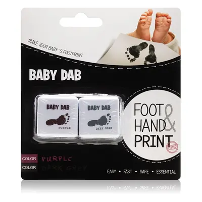 Baby Dab Foot & Hand Print Purple & Grey baba-ujjlenyomatfesték 2 db