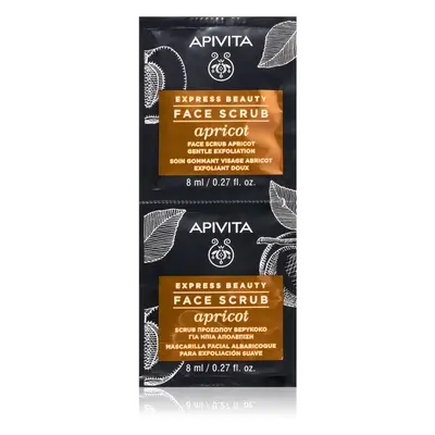 Apivita Express Beauty Gentle Face Scrub Apricot finoman tisztító peeling az arcra 2 x 8 ml