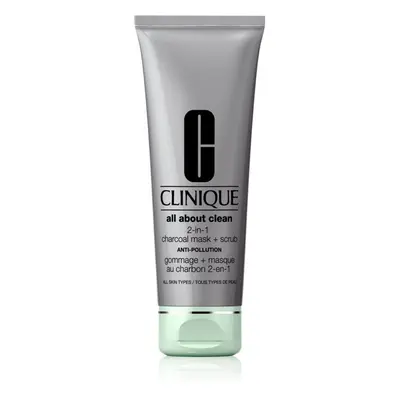 Clinique All About Clean 2-in-1 Charcoal Mask + Scrub tisztító arcmaszk 100 ml