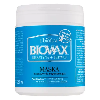 L’biotica Biovax Keratin & Silk regeneráló maszk vastag szálú haj 250 ml