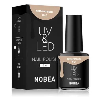 NOBEA UV & LED Nail Polish gél körömlakk UV / LED-es lámpákhoz fényes árnyalat Buttercream #41 6