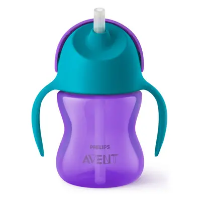 Philips Avent Cup with Straw bögre rugalmas szívószállal 9m+ Girl 200 ml