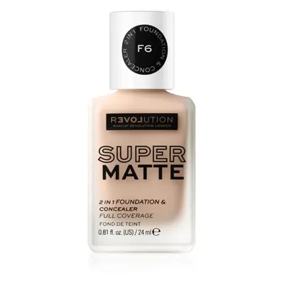 Revolution Relove Super Matte Foundation tartós matt alapozó árnyalat F6 24 ml