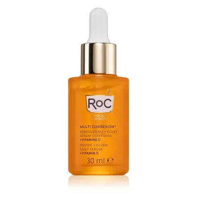 RoC Multi Correxion Revive + Glow bőrélénkítő szérum C-vitaminnal az arcra és a nyakra 30 ml