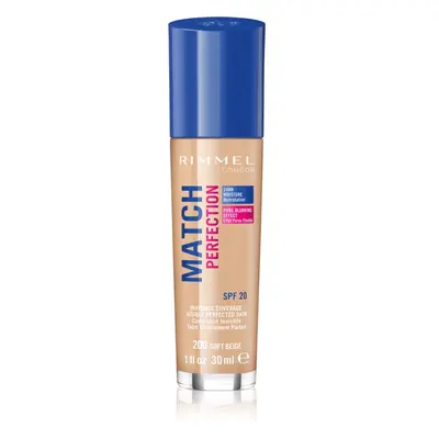 Rimmel Match Perfection folyékony make-up SPF 20 árnyalat 200 Soft Beige 30 ml