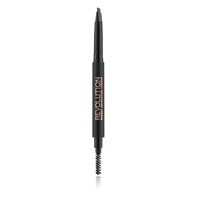 Makeup Revolution Duo Brow Definer precíz szemöldökceruza árnyalat Dark Brown 0.15 g