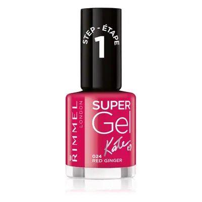 Rimmel Super Gel By Kate géles körömlakk UV/LED lámpa használata nélkül árnyalat 024 Red Ginger 