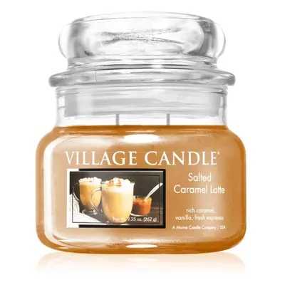 Village Candle Salted Caramel Latte illatgyertya (Glass Lid) 262 g