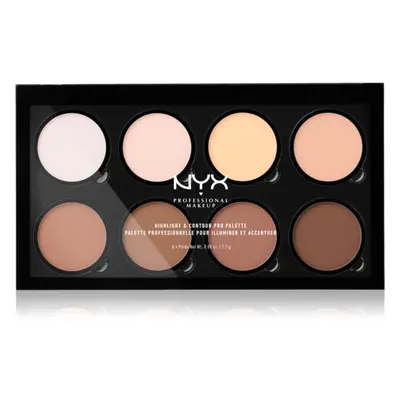 NYX Professional Makeup Highlight & Contour PRO Púderes highlight és kontúr paletta 8x2,7 g