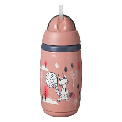 Tommee Tippee Superstar Insulated Straw Pink bögre szívószállal gyermekeknek 12m+ 266 ml