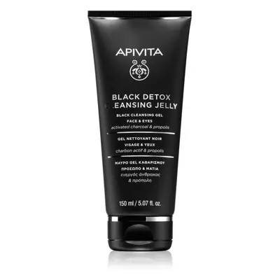 Apivita Cleansing Black Detox Cleansing Gel tisztító gél faszénnel az arcra és a szemekre 150 ml