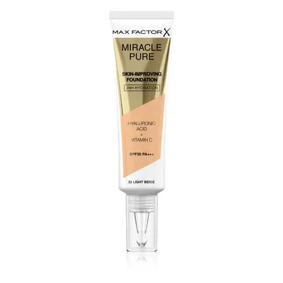 Max Factor Miracle Pure Skin tartós alapozó SPF 30 árnyalat 32 Light Beige 30 ml