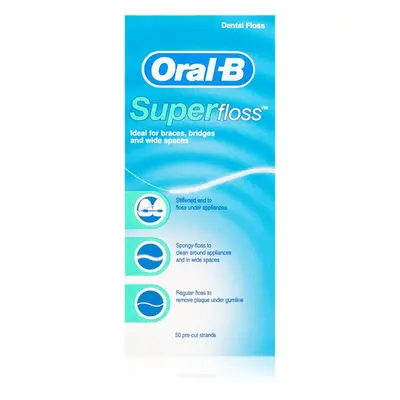 Oral B Super Floss fogselyem fogszabályzó és implantátumok tisztításához 50 db