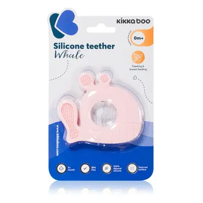 Kikkaboo Silicone Teether Whale rágóka Pink 1 db