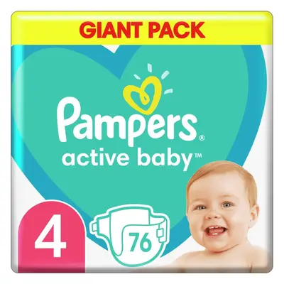 Pampers Active Baby Size 4 eldobható pelenkák 9-14 kg 76 db